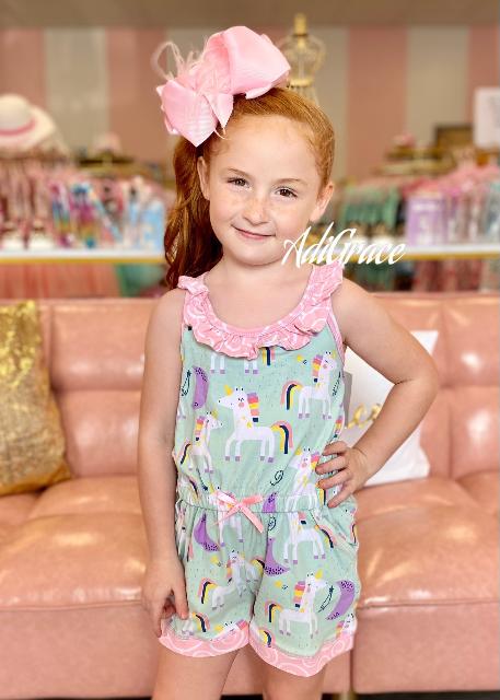 Girls 2025 unicorn romper