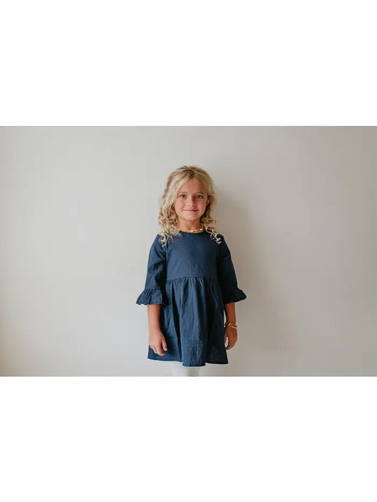 Navy Button Back Tunic