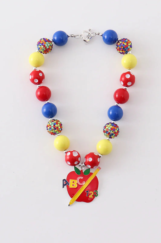 Back to School Apple Bubble Gum Necklace