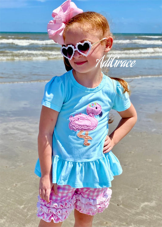 Flamingo Shorts Set