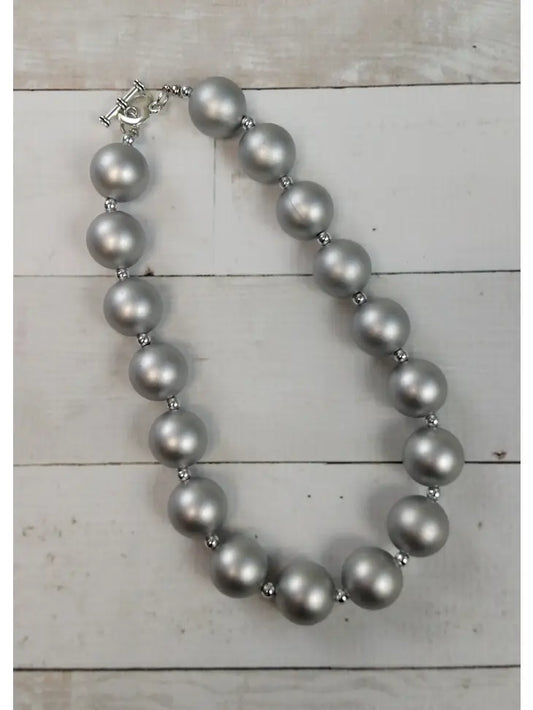 Silver Bubble Gum Bead Necklace