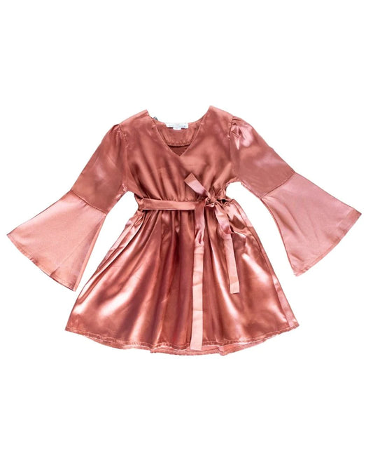 Juniper Flare Sleeve Satin Dress